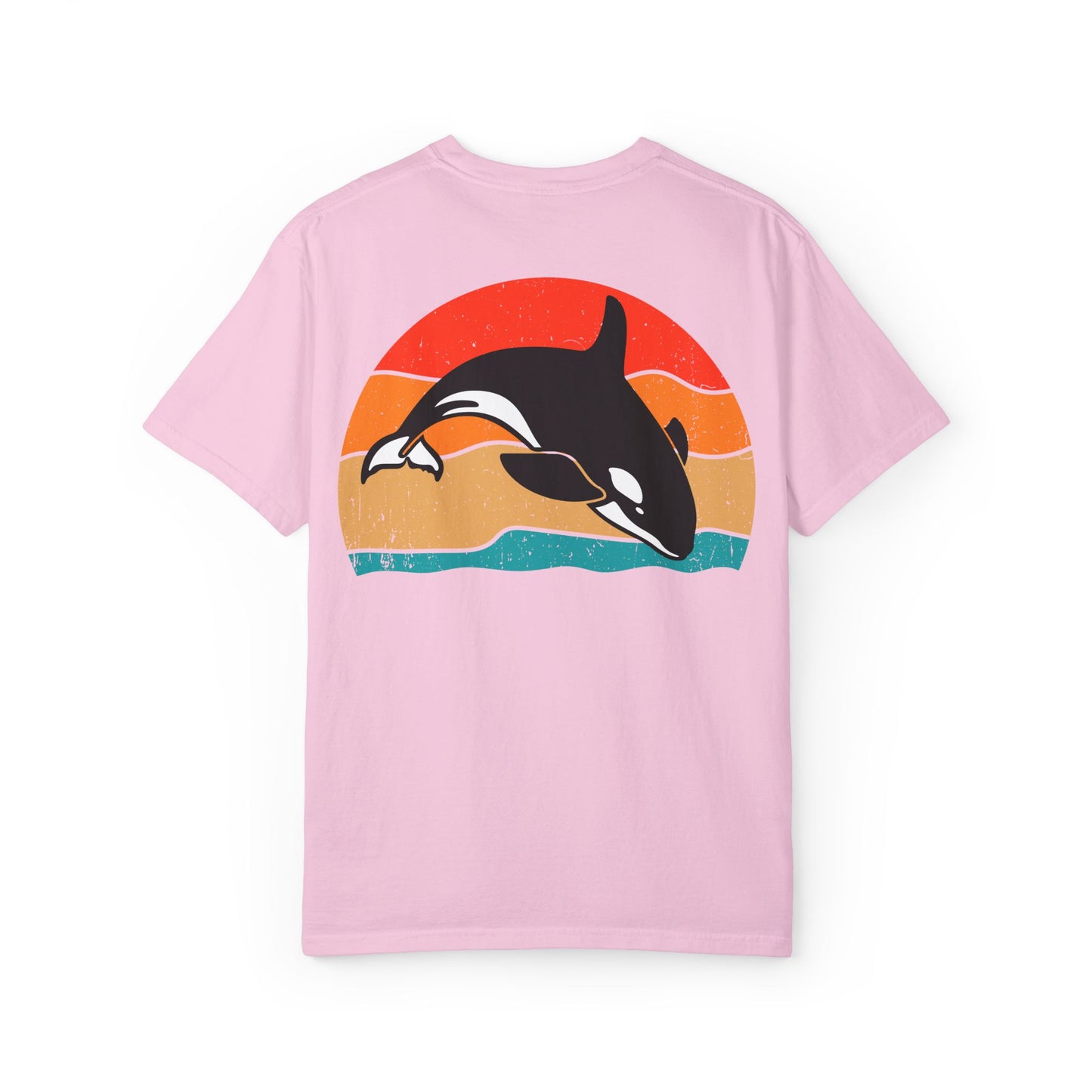 Ocean Sunset Orca Unisex T-Shirt - Relaxed, Vibrant Beach Vibes