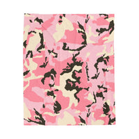Cozy Pink Camo Velveteen Plush Blanket - Perfect for Gifting and Home Comfort