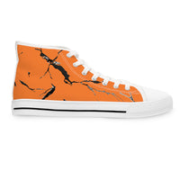 Stylish Orange Marble High Top Sneakers for Women
