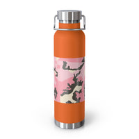 Stylish Pink Camouflage Insulated Water Bottle - 22oz
