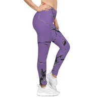 Trendy Women's Leggings in Purple Marble, Fashion Leggings, Athletic Wear, Everyday Comfort, Activewear, Gift Idea