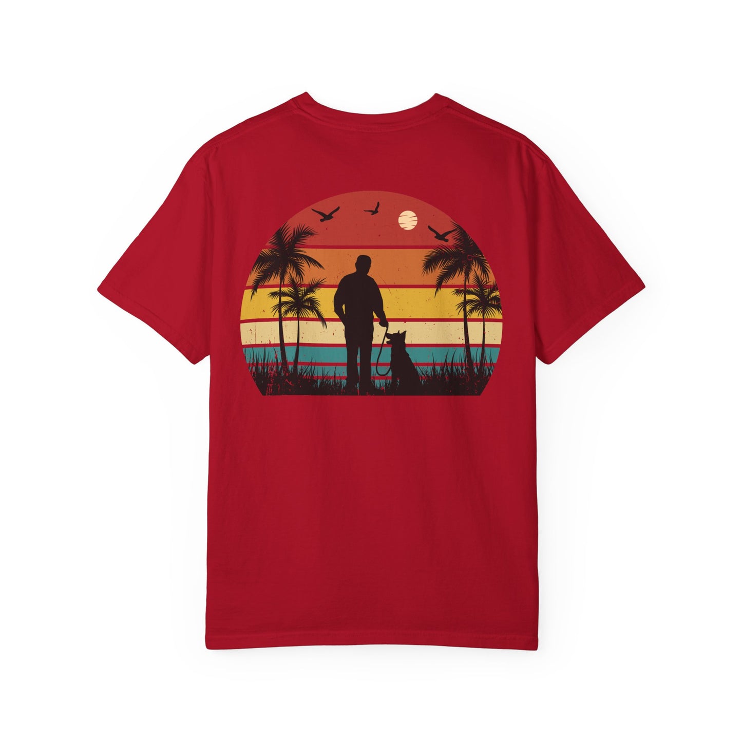 Sunset Silhouette Unisex T-Shirt, Perfect for Nature Lovers, Pet Owners, Casual Days, Summer Outings, Gift for Him or Her