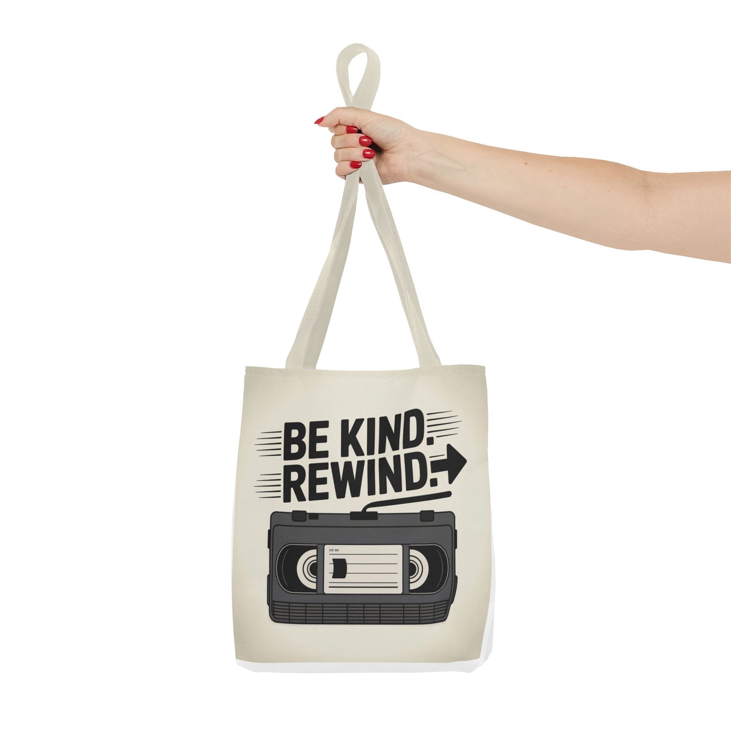 Retro Be Kind Rewind Tote Bag, Fun Eco-Friendly Tote, Gift for Movie Lovers, Shopping Bag, Beach Bag, Perfect for Everyday