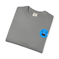 Unisex Garment-Dyed T-Shirt with Sad Emoji Design