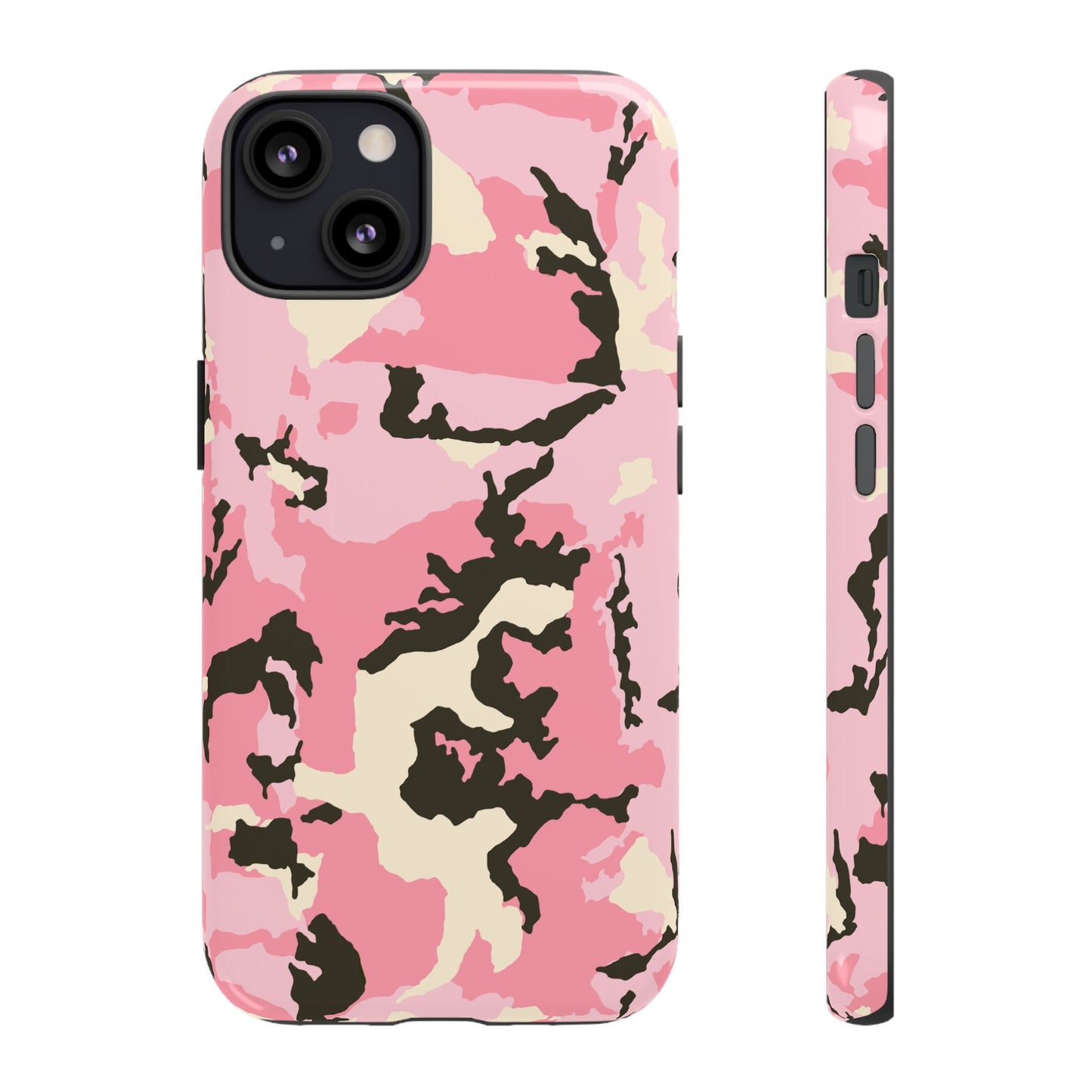 Stylish Tough Phone Case – Pink Camo Design for Bold Protection  Make a statement while keeping your phone safe with this eye-catching pink camouflage case that blends fashion with durability.