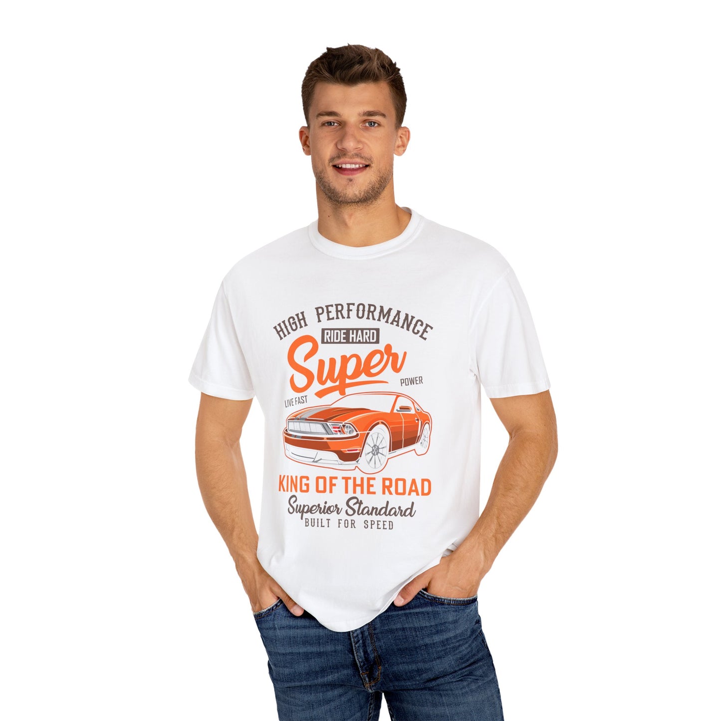 King of the Road T-Shirt - Unisex Garment-Dyed Tee for Car Enthusiasts