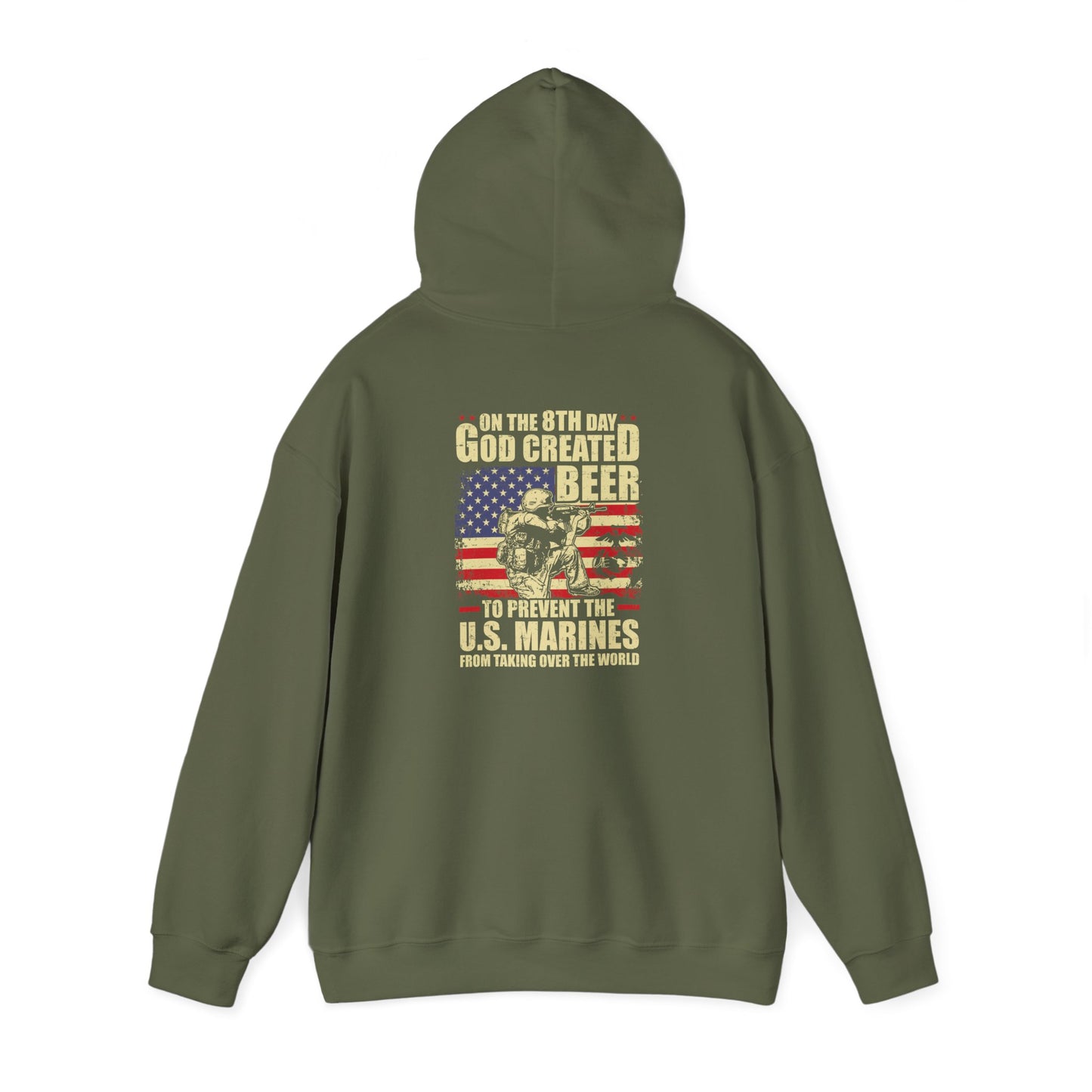 God Created Beer Hoodie, Marine Sweatshirt - Funny Drinking Gift, Unisex Pullover, Alcohol Lover, Birthday Present, Cool