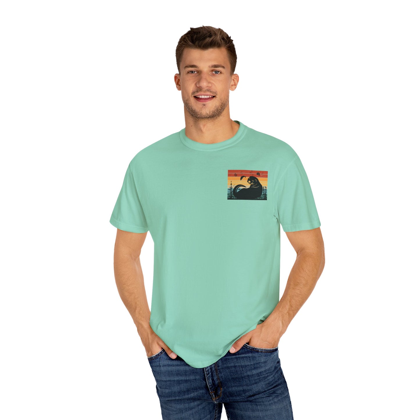 Coastal Vibe Unisex Garment-Dyed T-shirt with Otter Design