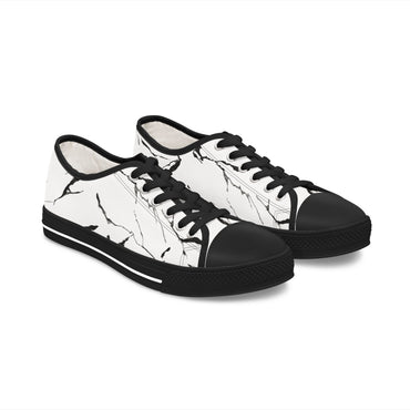 Chic Marble Print Women's Low Top Sneakers - Stylish Casual Footwear
