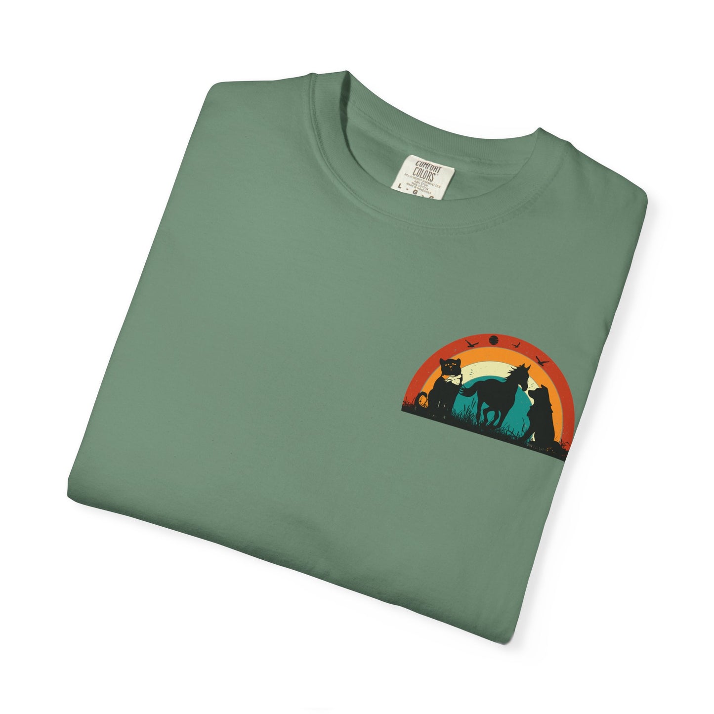 Rainbow Animal Scene Unisex T-Shirt - Nature Lover's Gift