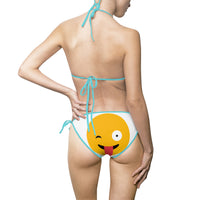 Funny Emoji Women's Bikini Swimsuit - Playful Beachwear for Summer Fun