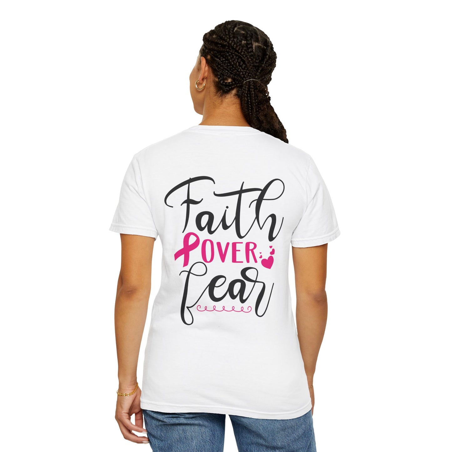 Inspirational Garment-Dyed T-Shirt, Faith Over Fear Tee, Motivational Unisex Fashion, Positive Vibes T-Shirt, Courage Shirt