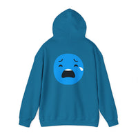 Emotional Expression Hoodie - Unisex Heavy Blend with Sad Face Design
