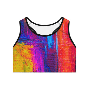Vibrant Abstract Sports Bra for Active Lifestyle