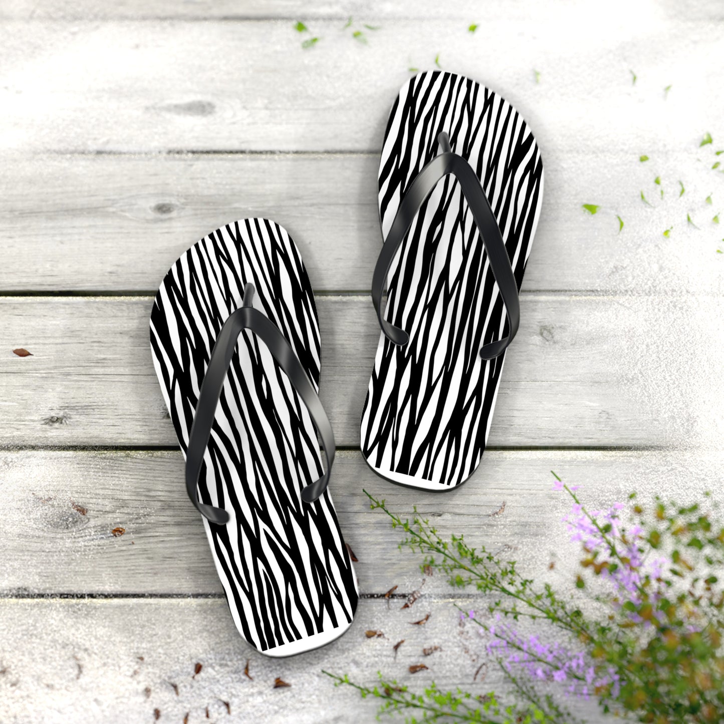 Zebra Print Flip Flops - Stylish Summer Footwear