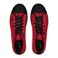 Stylish High Top Sneakers for Women - Red Artistic Design