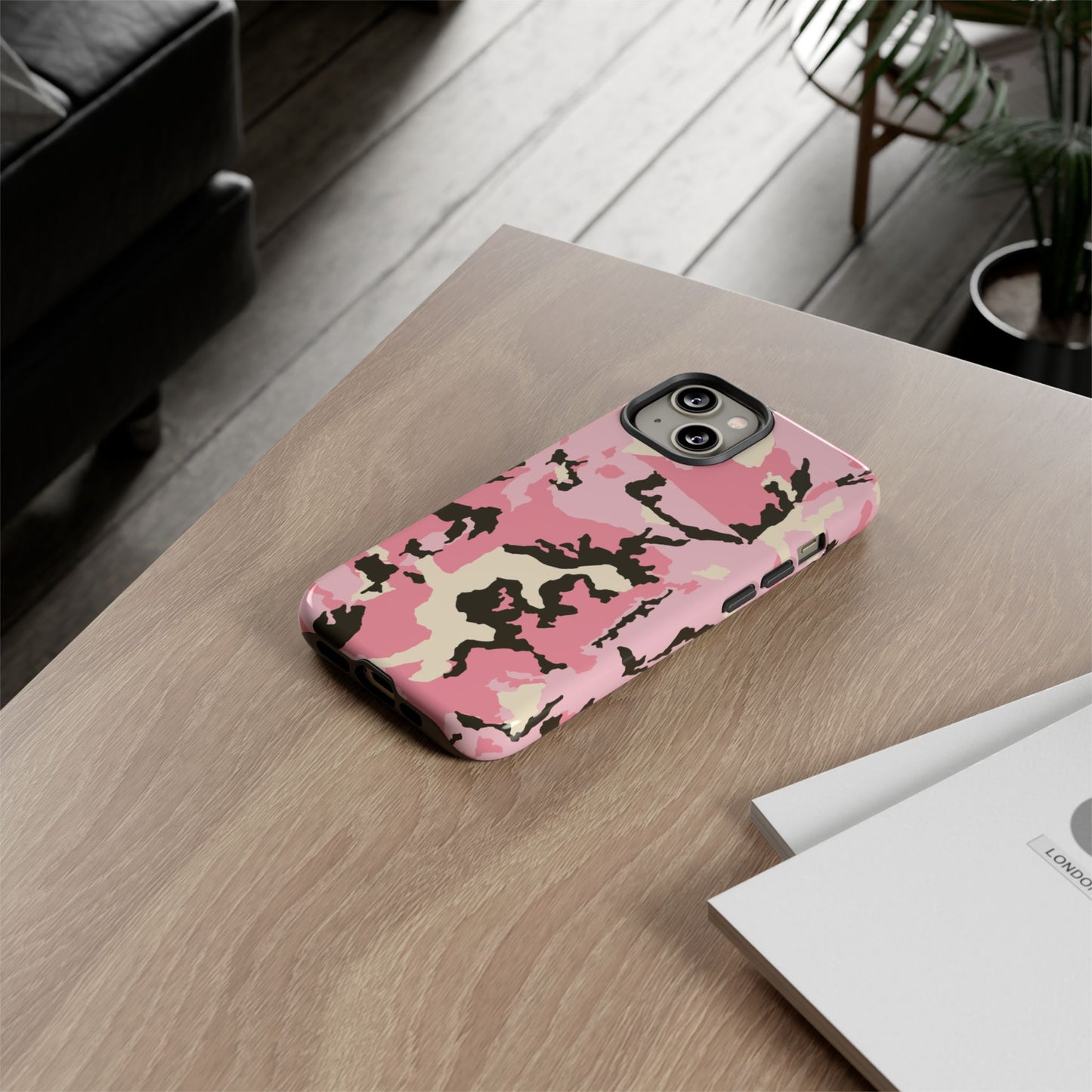 Stylish Tough Phone Case – Pink Camo Design for Bold Protection  Make a statement while keeping your phone safe with this eye-catching pink camouflage case that blends fashion with durability.