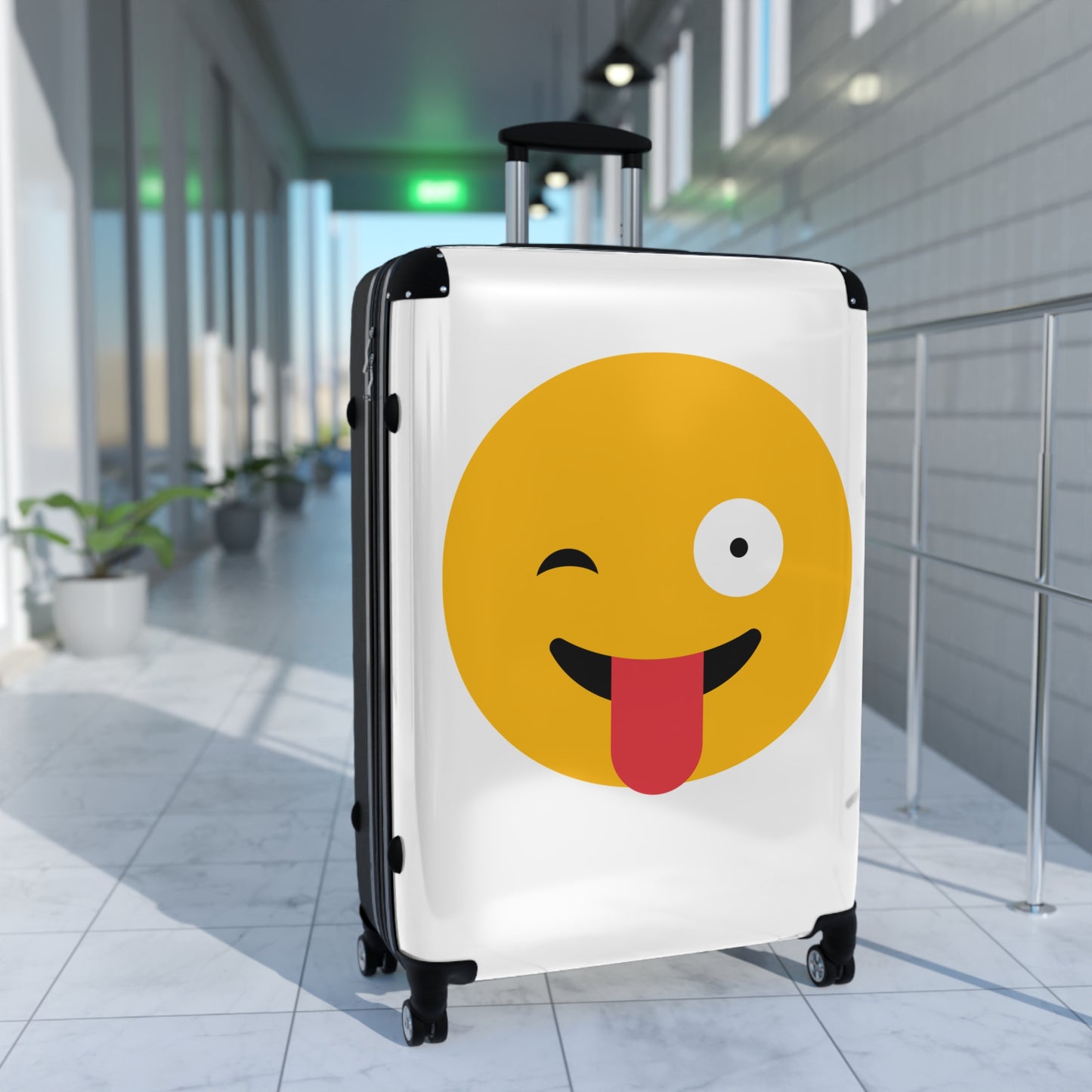 Funny Emoji Suitcase - Durable Travel Luggage for Vibrant Adventure
