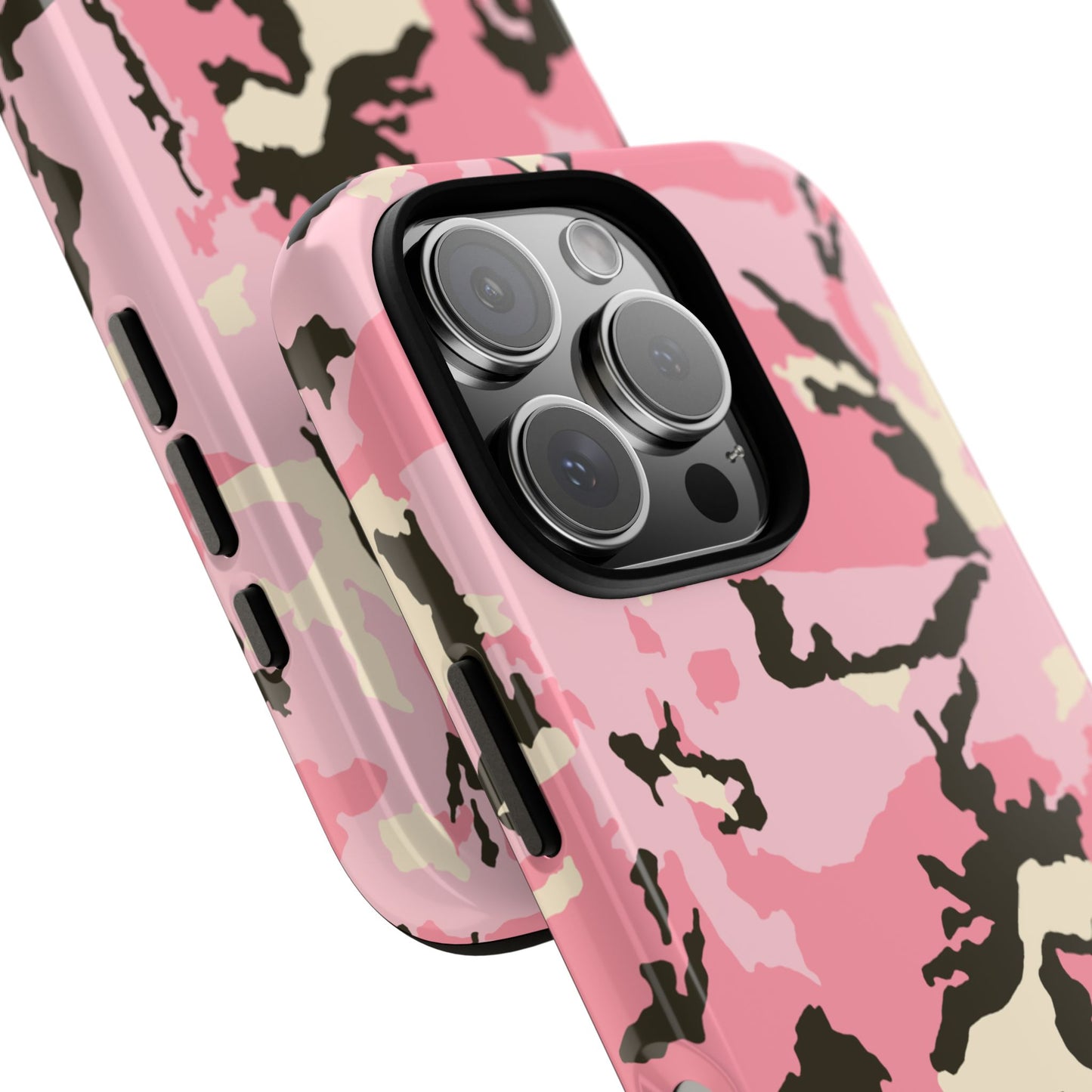 Stylish Tough Phone Case – Pink Camo Design for Bold Protection  Make a statement while keeping your phone safe with this eye-catching pink camouflage case that blends fashion with durability.