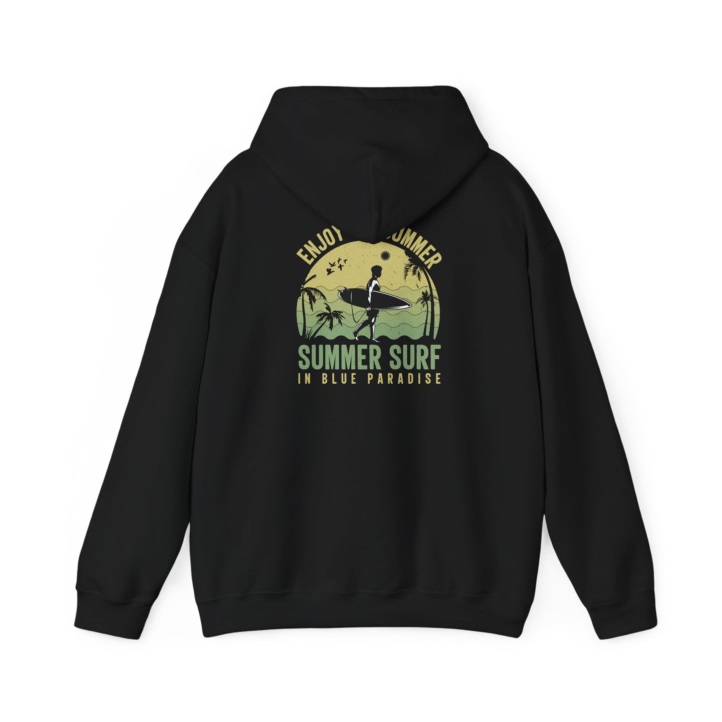 Summer Surf Vibes Hoodie – Unisex Heavy Blend™ Sweatshirt for Beach Lovers, Perfect Gift for Surfing, Casual Wear, Summer