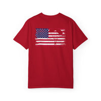 Patriotic Garment-Dyed T-Shirt - Vintage American Flag Design