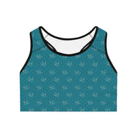 Charming Sports Bra with Bird Print, Fitness Wear, Workout Gear, Yoga Top, Activewear for Her, Great for Gifts
