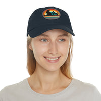 Cats and Sunset Dad Hat - Vintage Leather Patch Cap