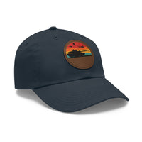 Retro Sunset Dad Hat with Leather Patch