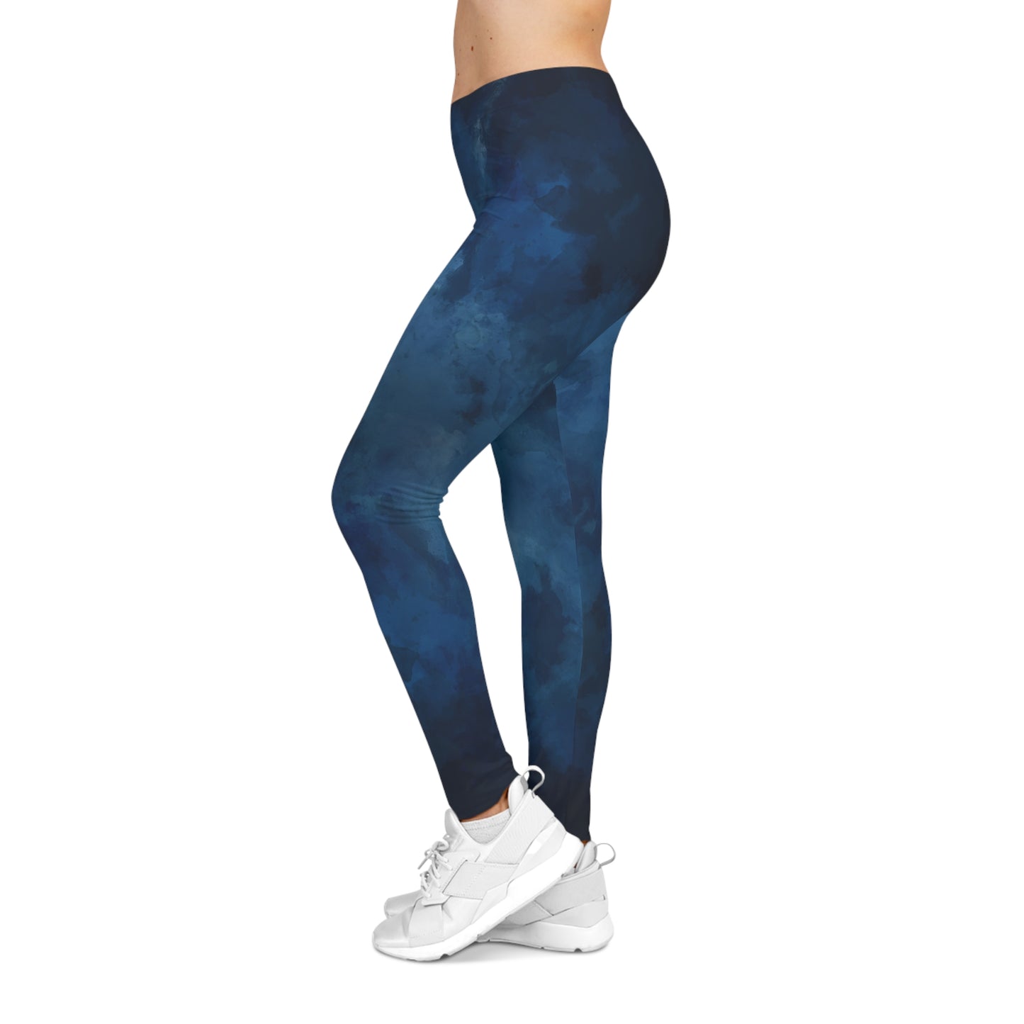 Blue Abstract Women's Casual Leggings - Comfortable & Stylish Activewear
