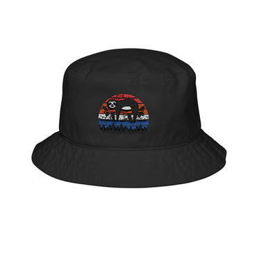 Embroidered Bucket Hat - Vintage Sunset Bear Design