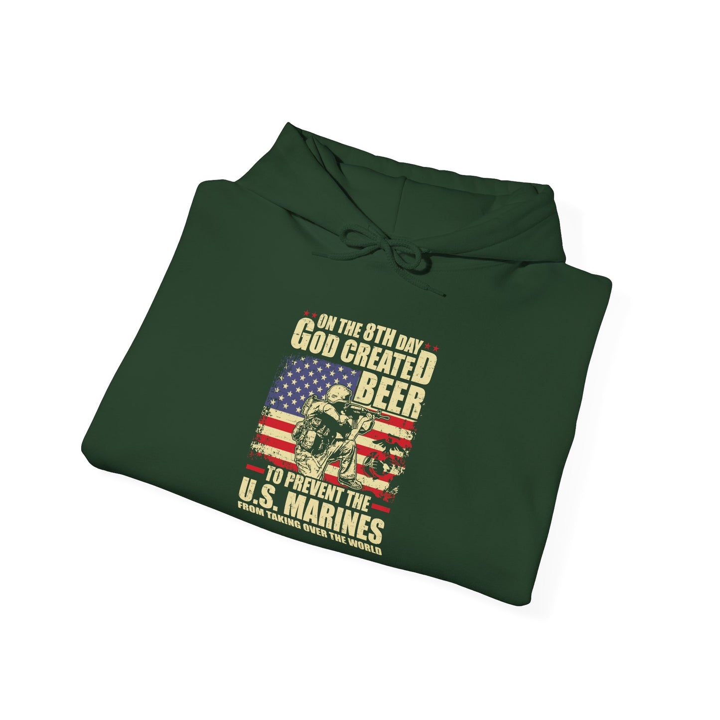 God Created Beer Hoodie, Marine Sweatshirt - Funny Drinking Gift, Unisex Pullover, Alcohol Lover, Birthday Present, Cool