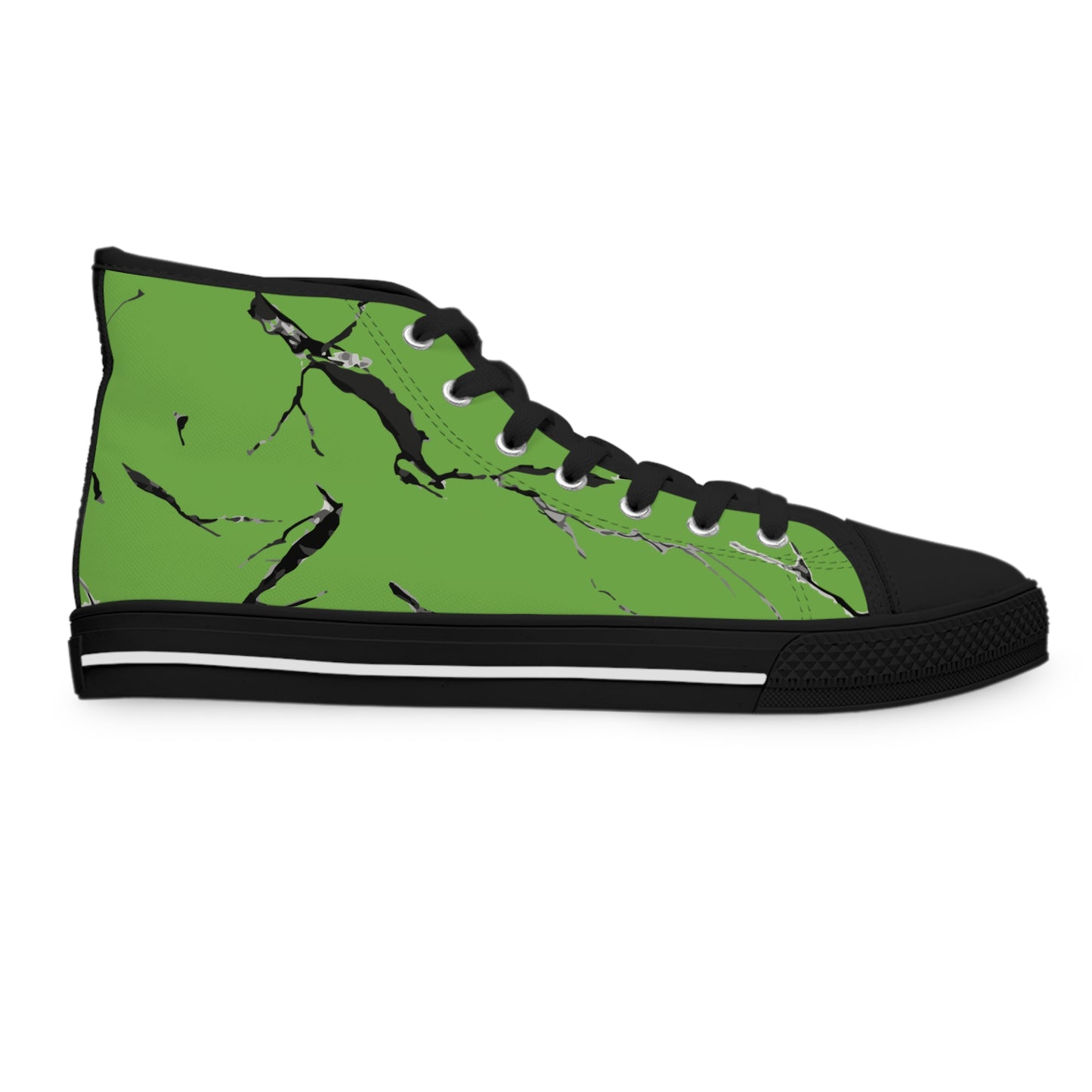 Stylish Green High Top Sneakers with Abstract Design