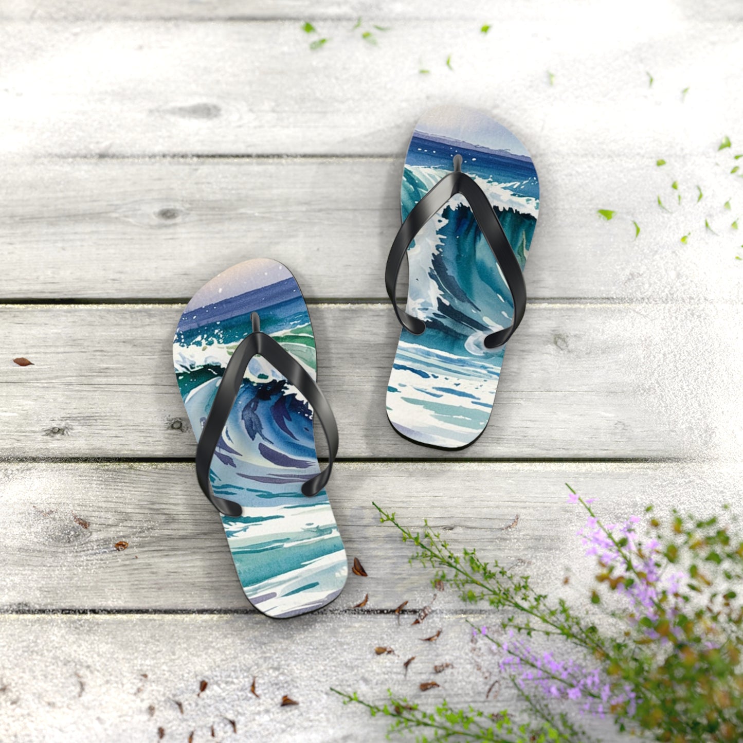 Ocean Wave Flip Flops - Summer Beach Footwear
