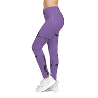 Trendy Women's Leggings in Purple Marble, Fashion Leggings, Athletic Wear, Everyday Comfort, Activewear, Gift Idea