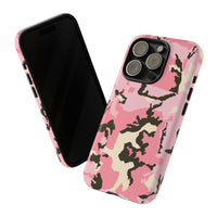 Stylish Tough Phone Case – Pink Camo Design for Bold Protection  Make a statement while keeping your phone safe with this eye-catching pink camouflage case that blends fashion with durability.