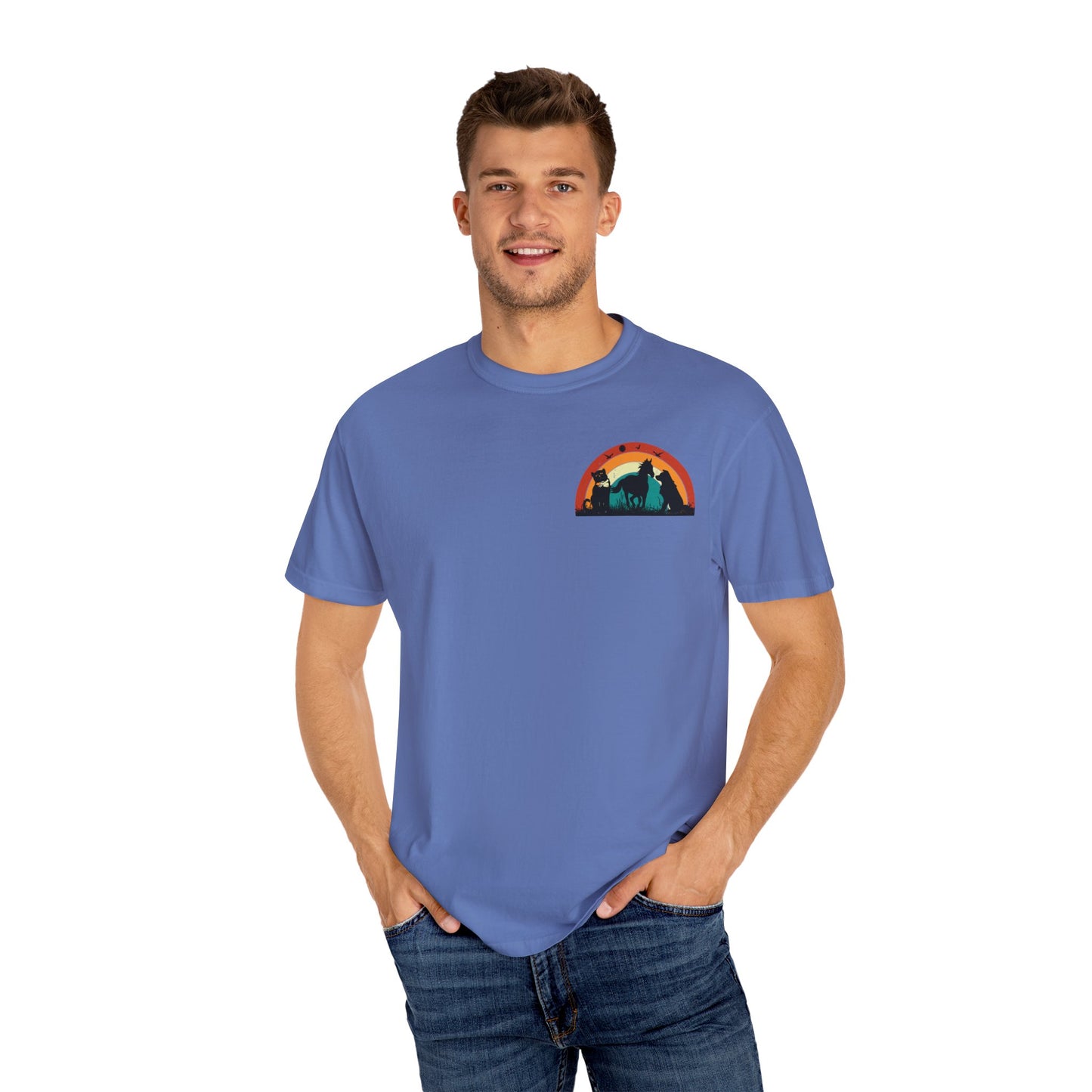 Rainbow Animal Scene Unisex T-Shirt - Nature Lover's Gift