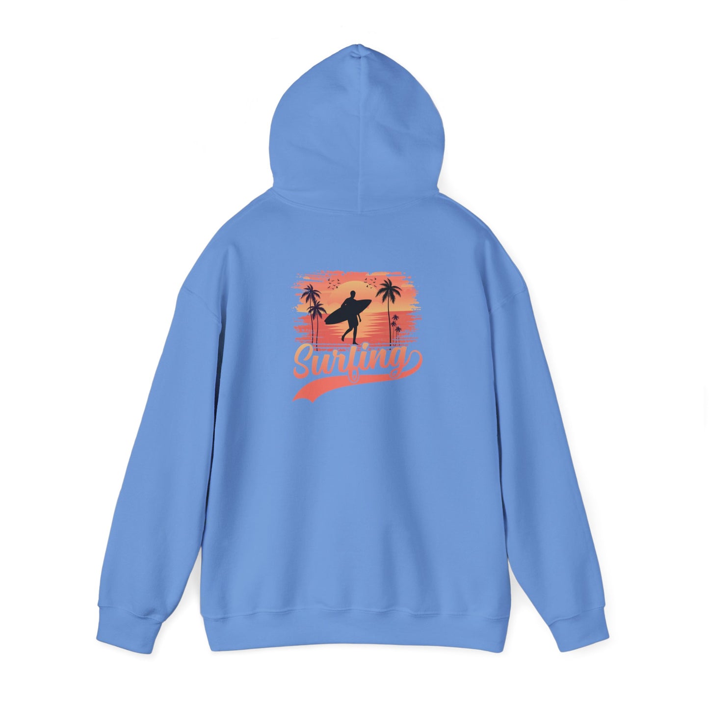 Surfing Vibes Hooded Sweatshirt, Beachwear, Gift for Surfers, Summer Fashion, Casual Wear, Coastal Style