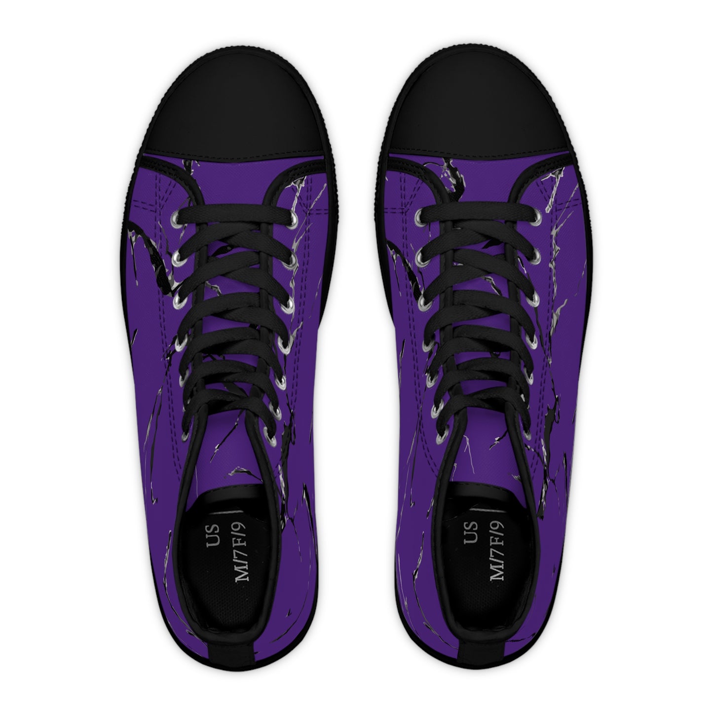 Stylish Purple High Top Sneakers with Abstract Design