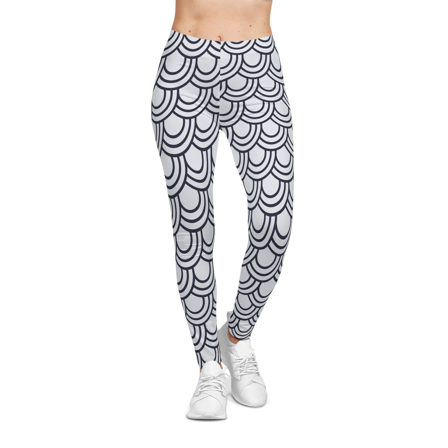 Chic Wave Pattern Women's Casual Leggings
