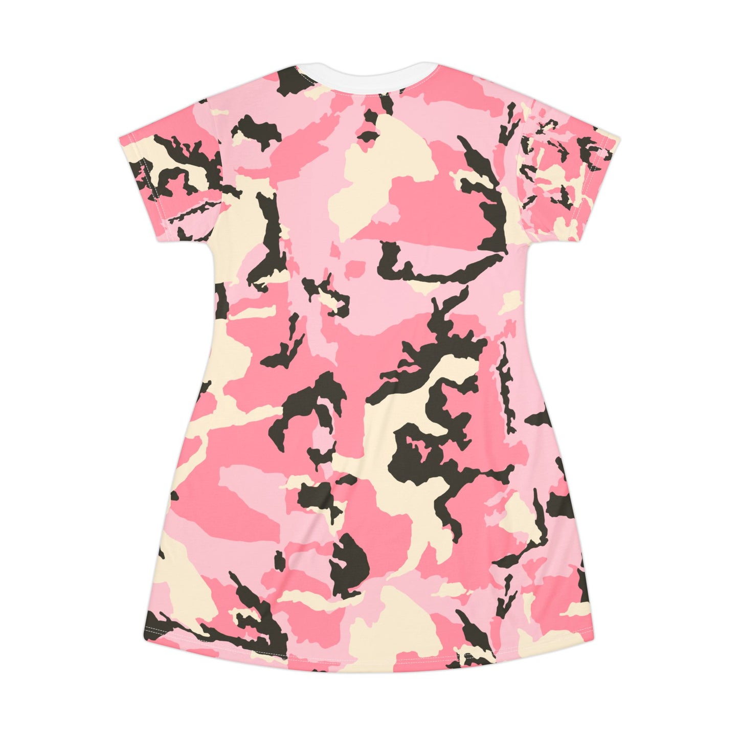 Trendy Pink Camouflage T-Shirt Dress for Casual Chic Style
