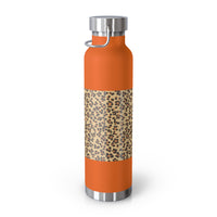 Leopard Print Insulated Water Bottle - 22oz Reusable Copper Thermos