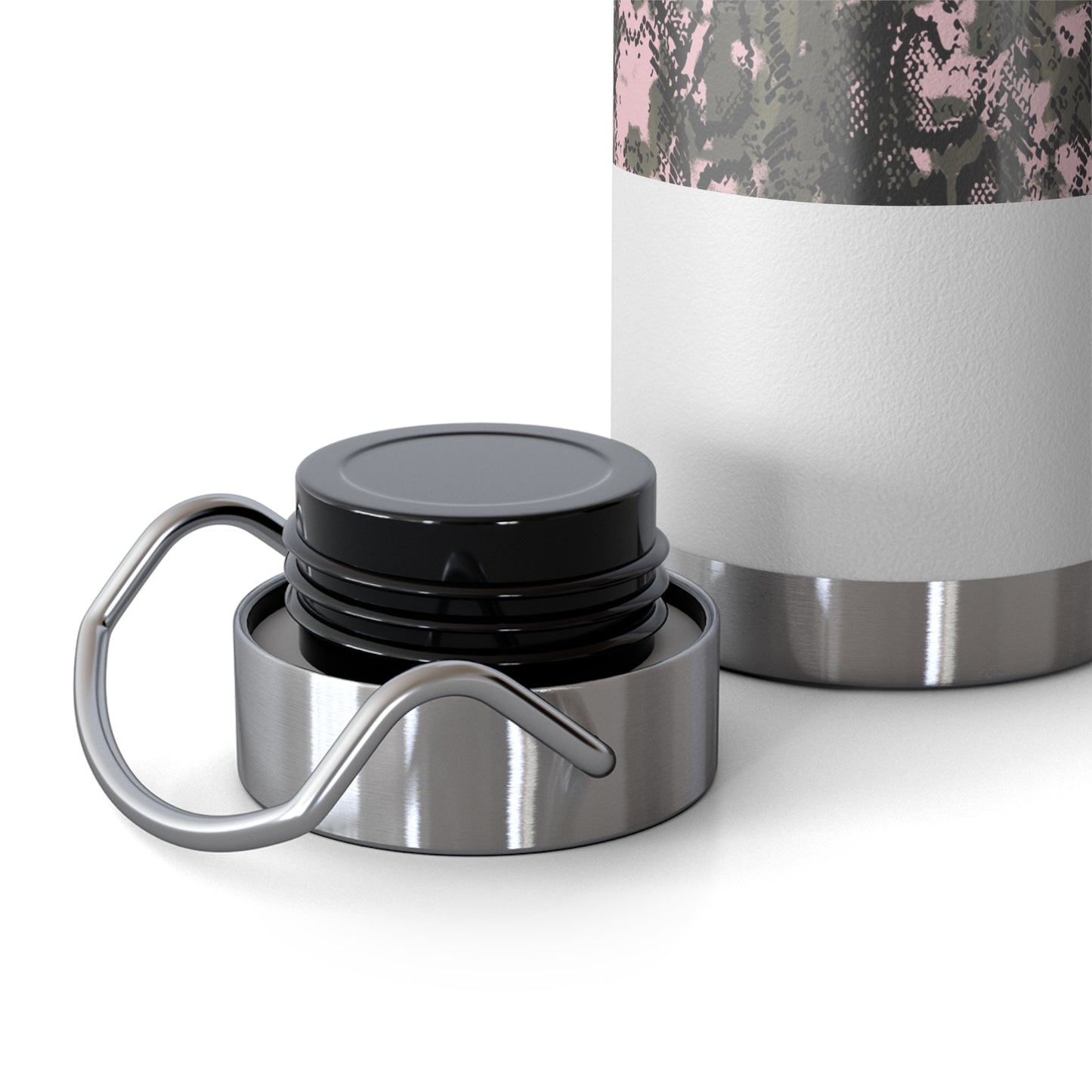Stylish Copper Vacuum Insulated Bottle, 22oz - Trendy Snakeskin Design