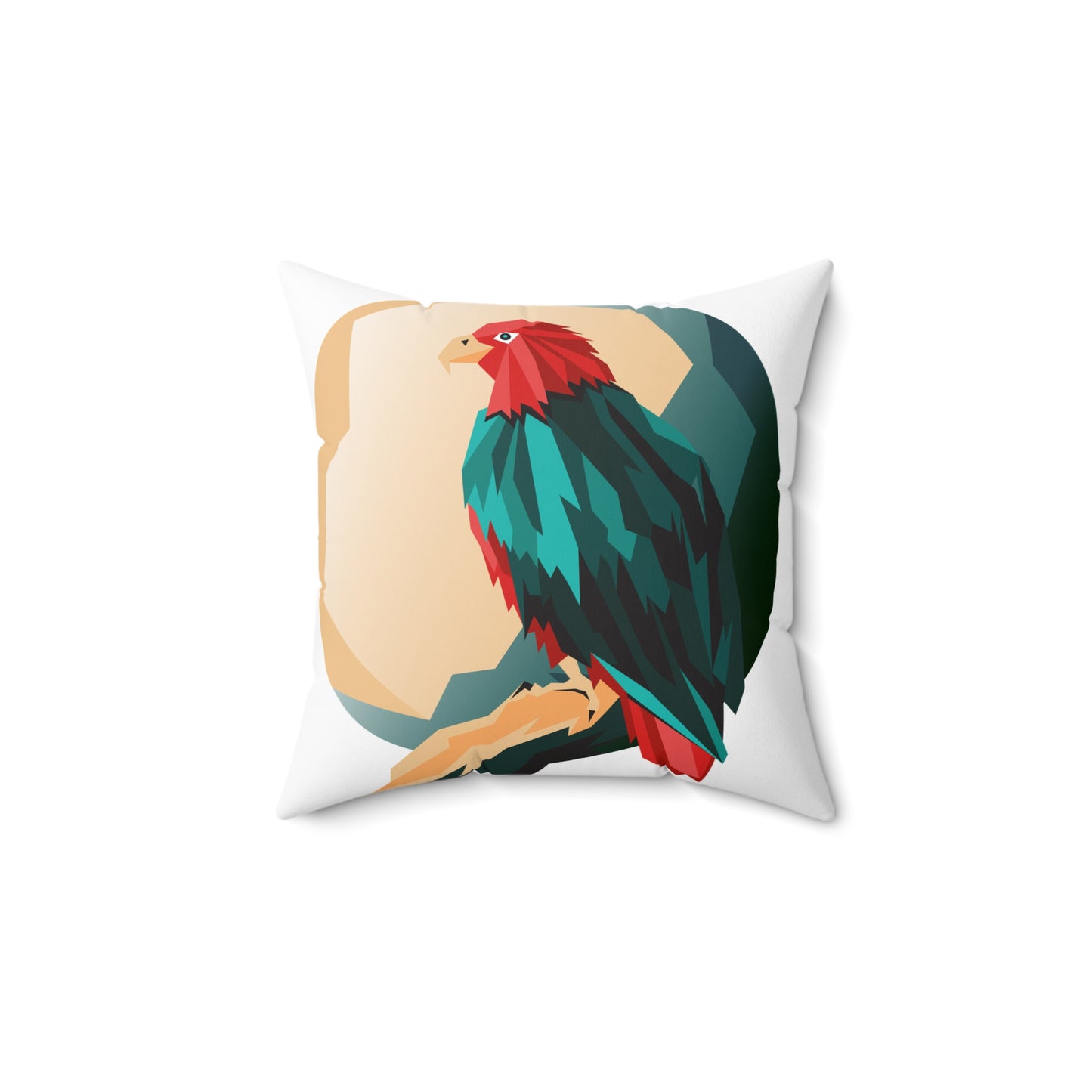 Tropical Parrot Decorative Pillow with Geometric Design