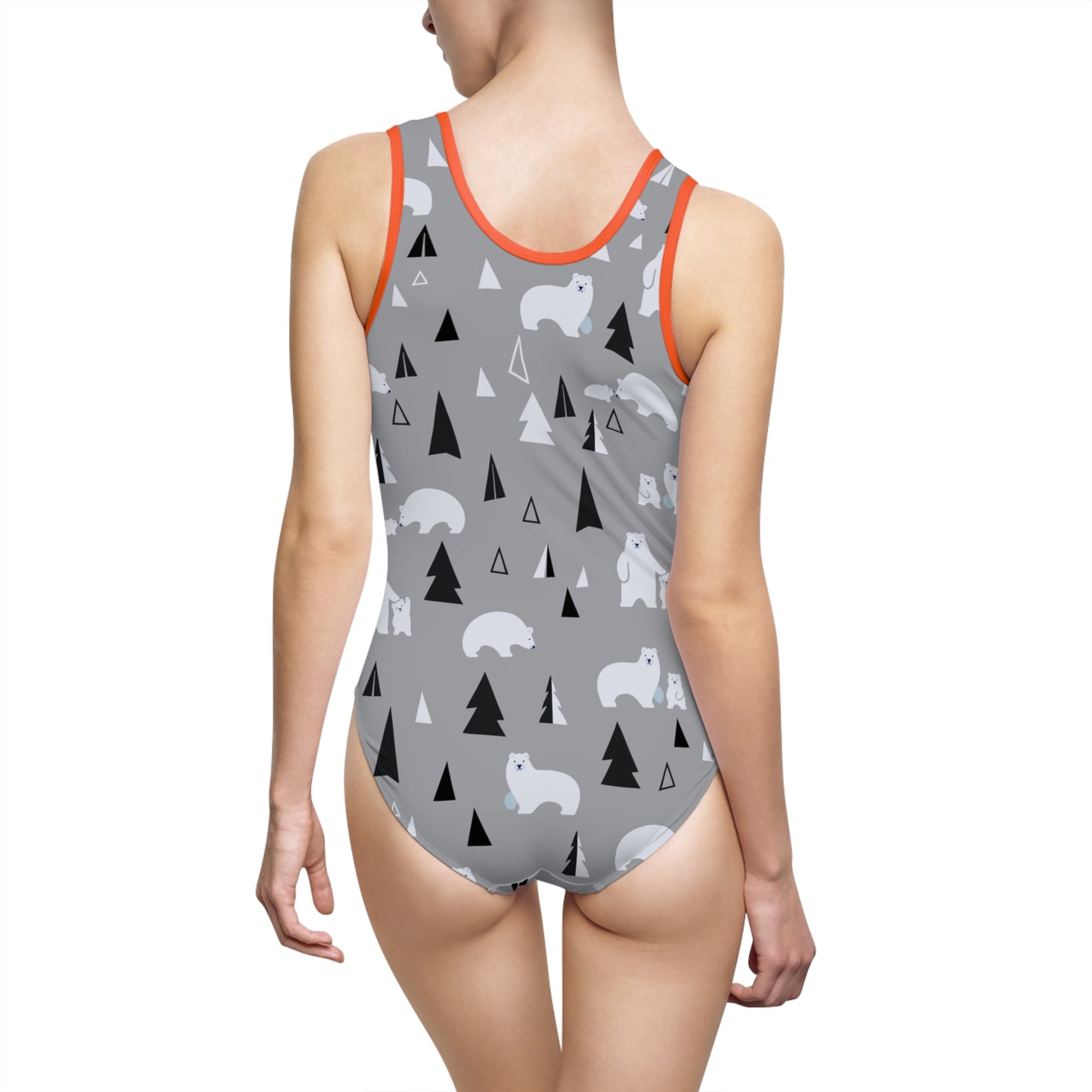 Stylish Polar Bear One-Piece Swimsuit for Women