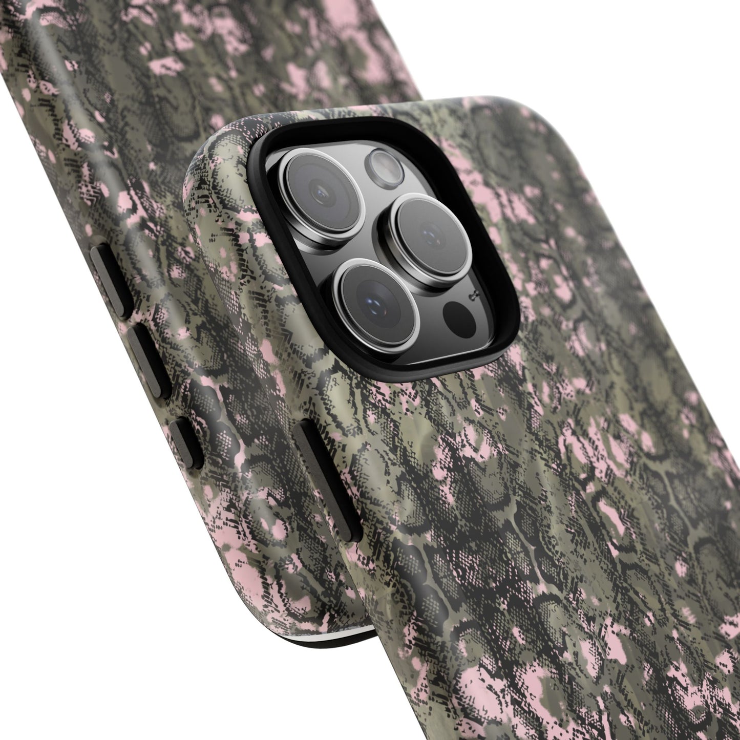 Camo Snake Pattern Phone Case – Rugged Protection Meets Bold Style  Turn heads while protecting your phone with this fierce camo snake pattern case—where urban edge meets outdoor grit.