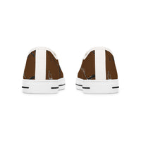 Stylish Women's Low Top Sneakers with Brown Marble Design