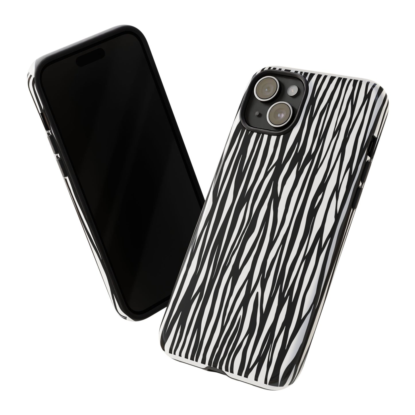Tough Cases: Stylish Black and White Zebra Print Phone Case