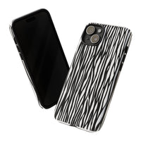 Tough Cases: Stylish Black and White Zebra Print Phone Case
