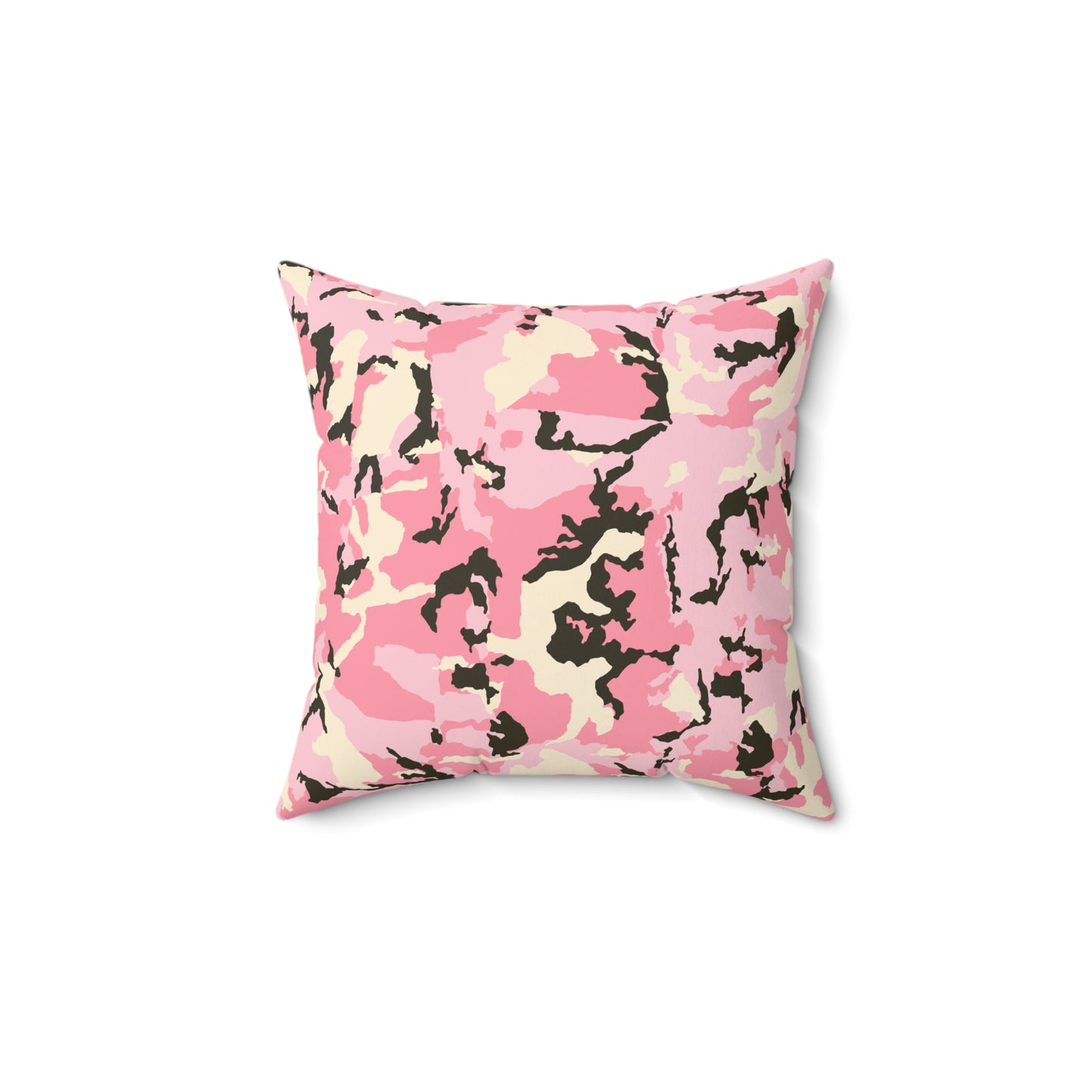 Trendy Pink Camo Square Pillow | Cozy Home Decor