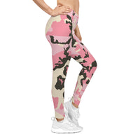 Trendy Pink Camo Women&#039;s Casual Leggings - Stylish & Comfortable Activewear